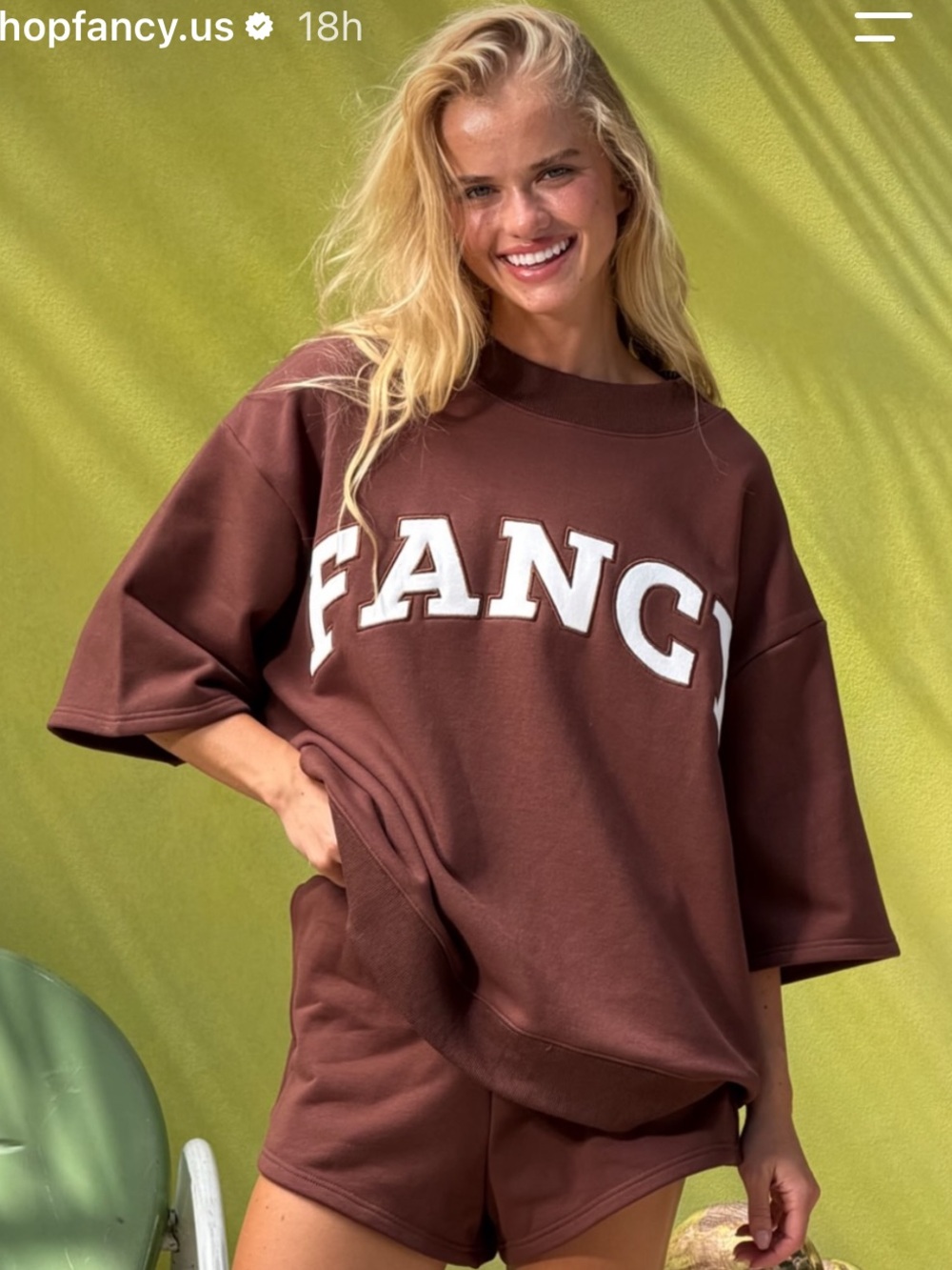 Fancy Oversized short sleeve crew coconut brown